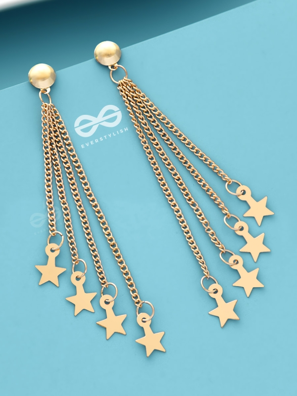Shimmer like a Star - Statement Golden Danglers