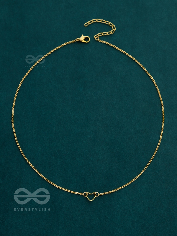 The Little Dainty Heart - Golden Neckpiece With Anti-Tarnish Coating
