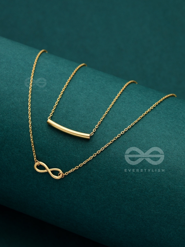 The Infinite Elegance - Golden Multilayered Neckpiece With Anti-Tarnish Coating