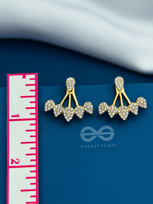 The Arctic Shrub- Golden Rhinestones Ear Jackets