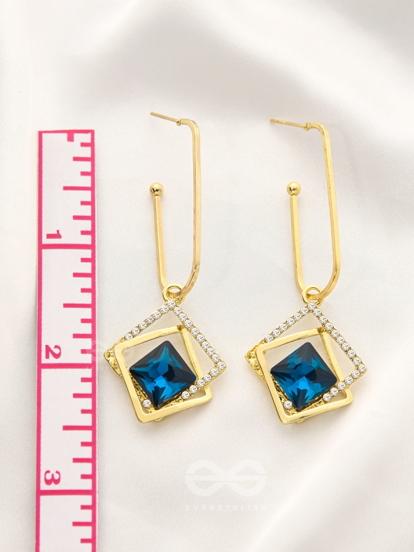 The Whimsical Heart of the Ocean - Golden Statement Earrings