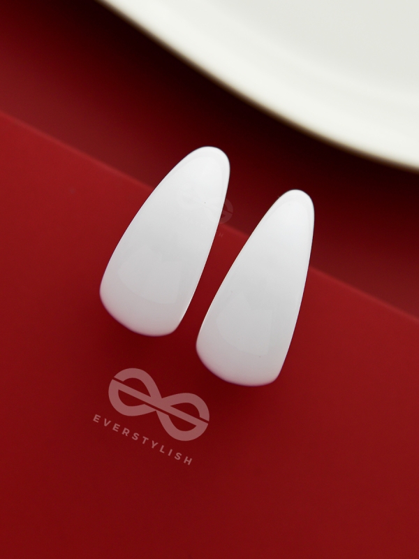 Effortlessly Classy - Statement Hoops (White)