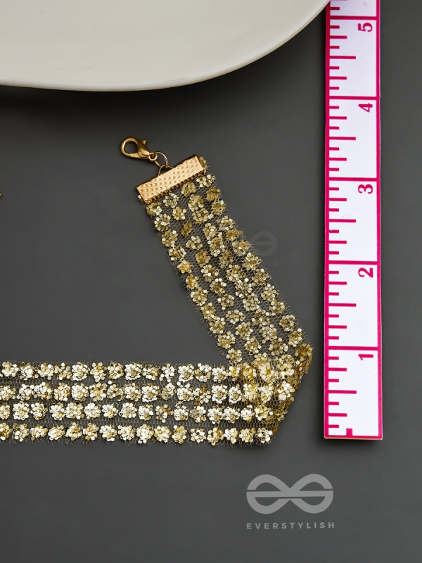 Shimmer on My Neck - Statement Golden Choker