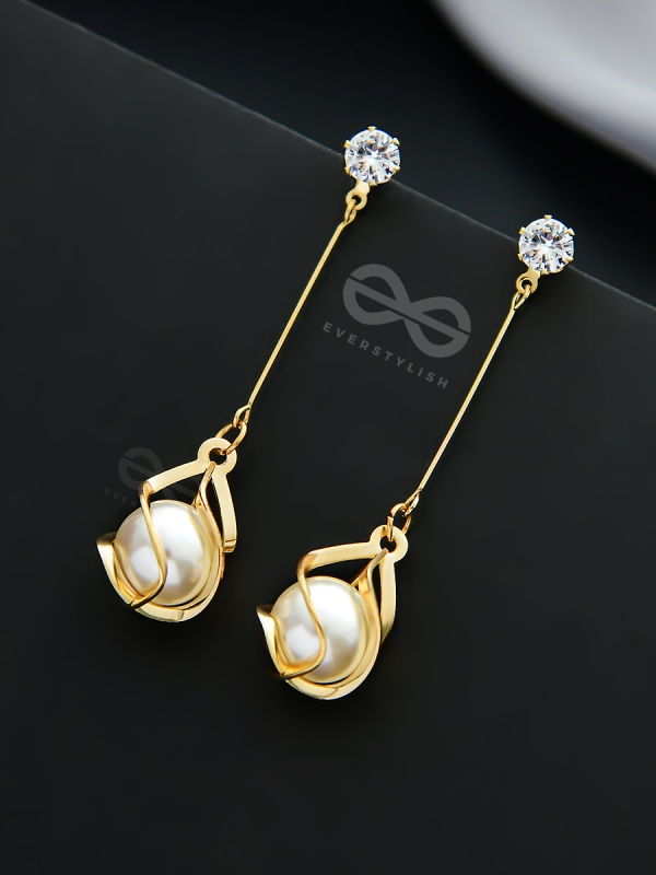 Pearl and Preciousness - Golden Danger Earrings