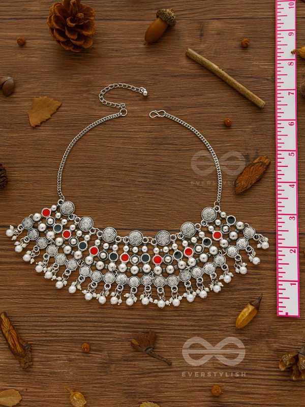 The Boho Barrage - Statement Set of Enamelled Earrings and Neckpiece