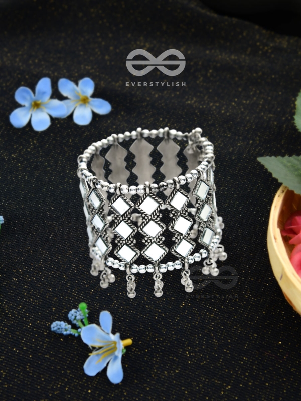 Mirrors of the Soul - Statement Embellished Bracelet