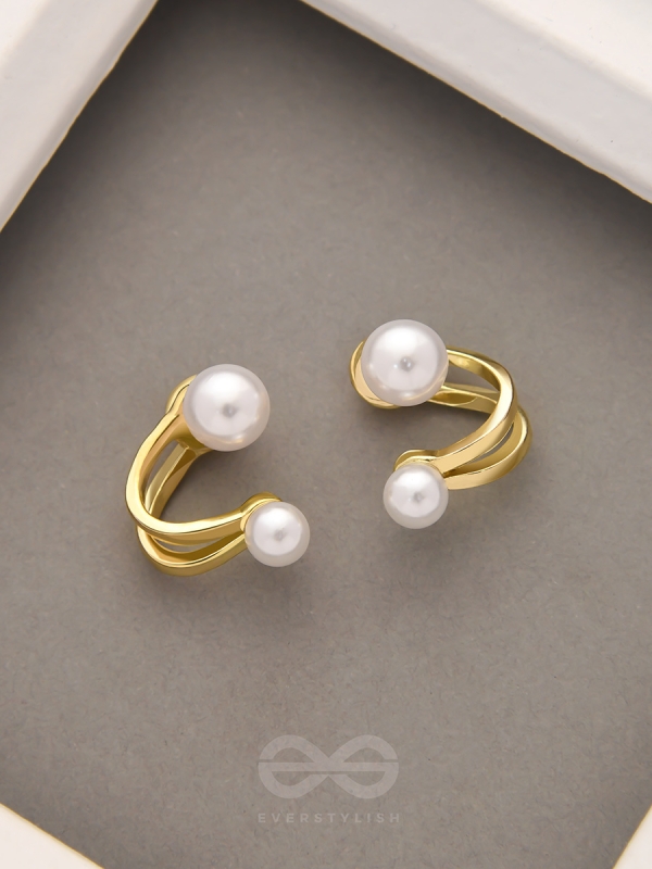 The Pearly Smile- Golden Pearl Earrings