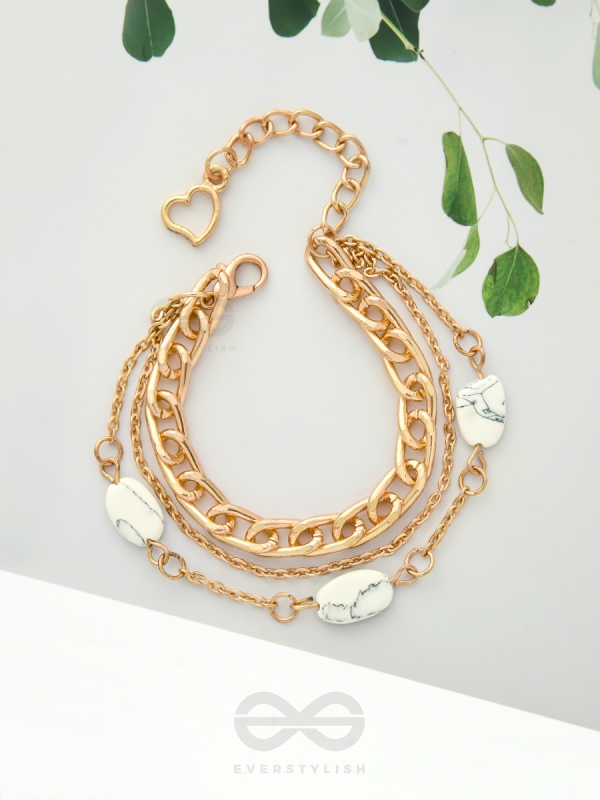 Stoned with Style- Golden Stone Bracelet