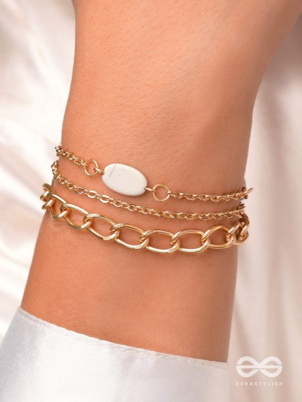 Stoned with Style- Golden Stone Bracelet