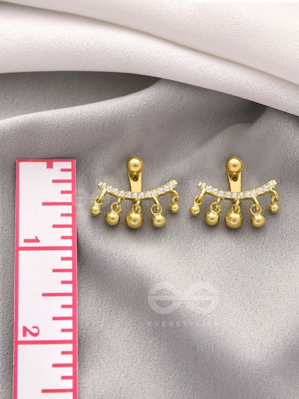 The Capsized Crown- Golden Rhinestone Ear Jackets