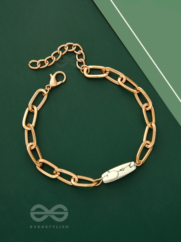 The Chain Reaction- Golden Stone Bracelet