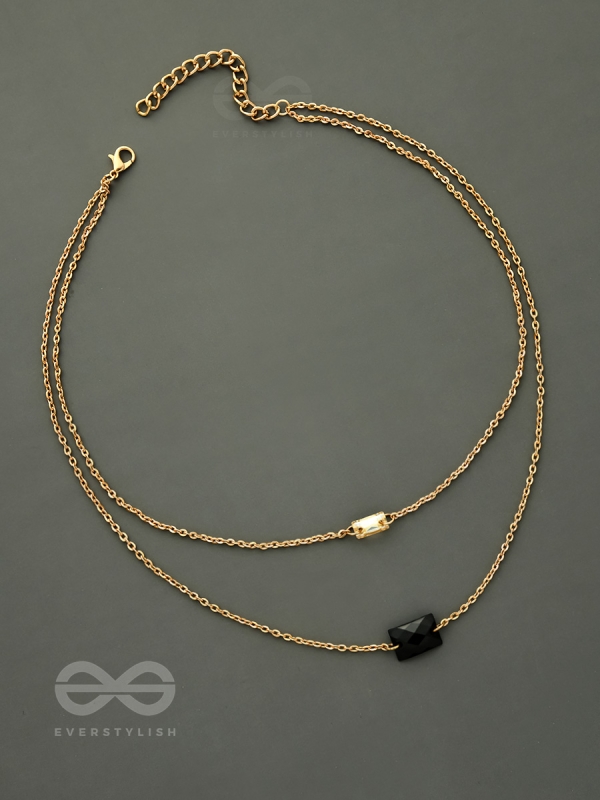 The Dark Reflection- Golden Layered Necklace With Anti-Tarnish Coating