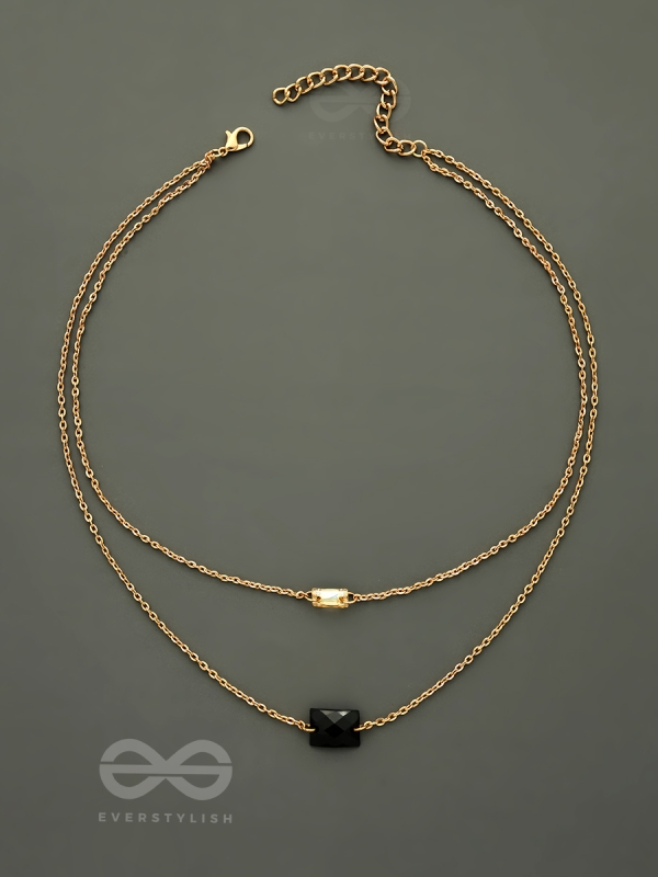The Dark Reflection- Golden Layered Necklace With Anti-Tarnish Coating