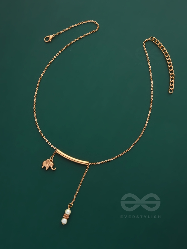 The Ivory Dreamcatcher- Golden Bead Necklace With Anti-Tarnish Coating 