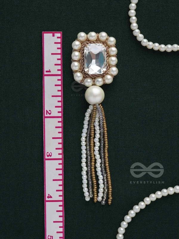 Anavarna- The Fair n Beautiful- Stone, Pearls and Beads Embroidered Earrings (Copper Brown)