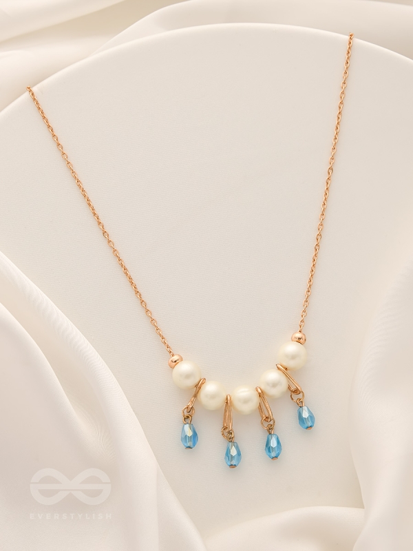 Celestial Showers- Golden Pearls and Beads Necklace