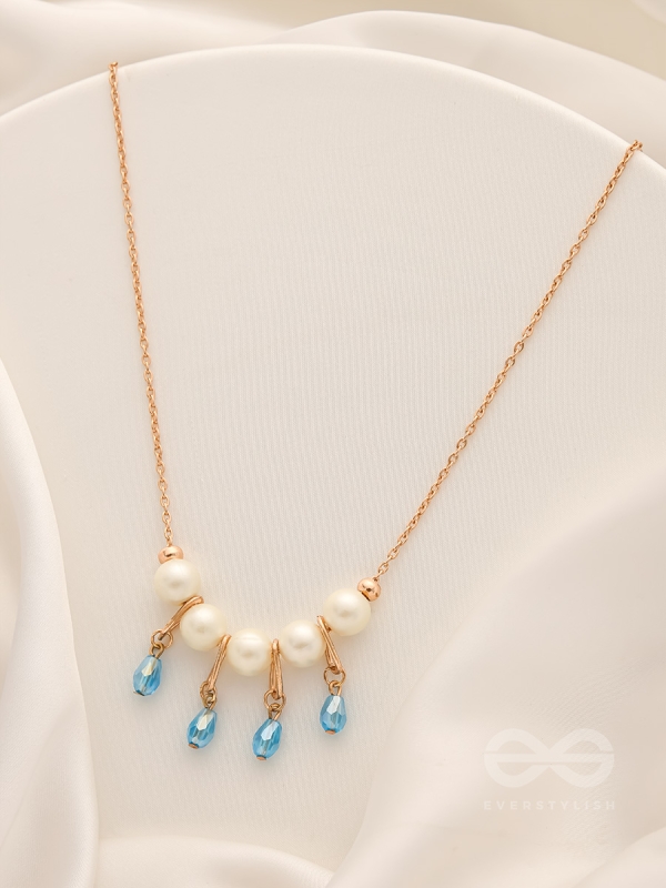 Celestial Showers- Golden Pearls and Beads Necklace