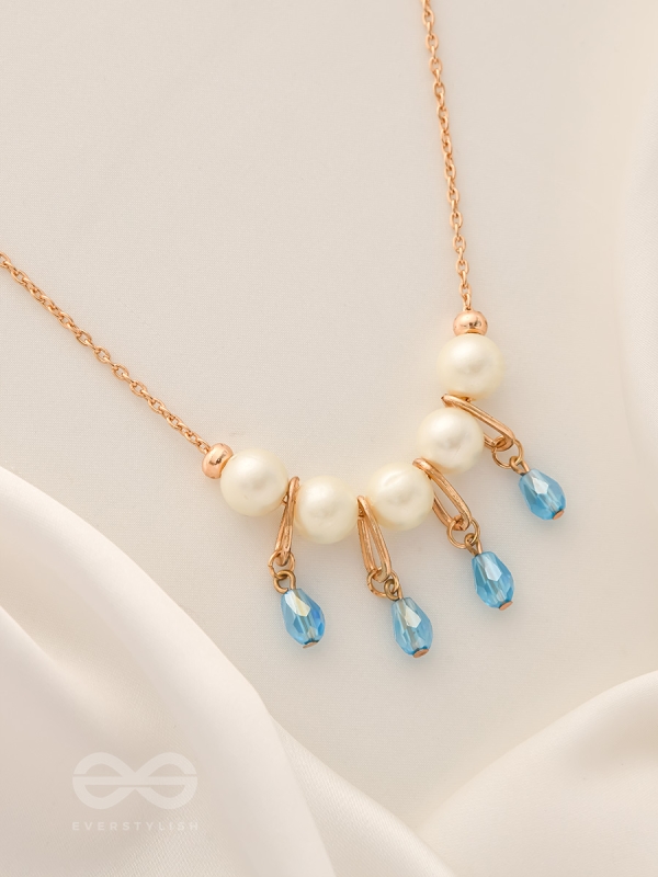 Celestial Showers- Golden Pearls and Beads Necklace