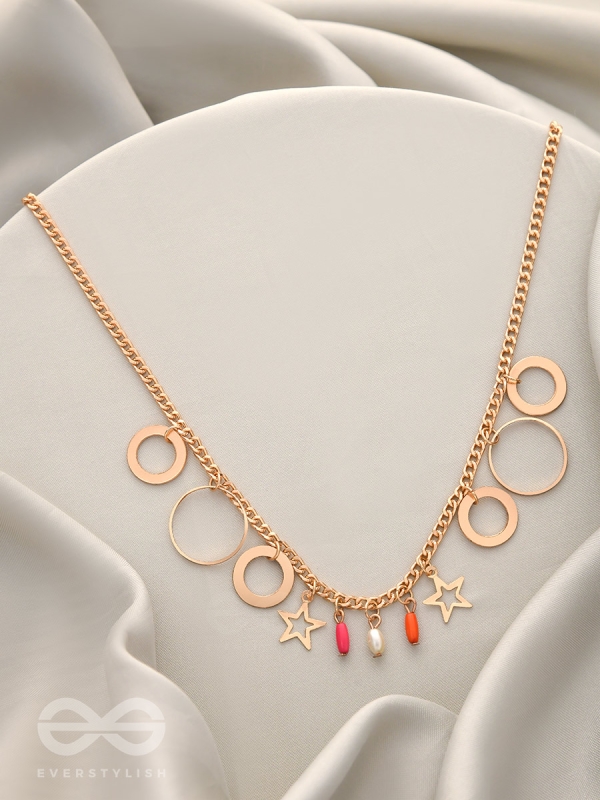 The Eternal Cosmos- Classy Golden Necklace With Anti-Tarnish Coating 