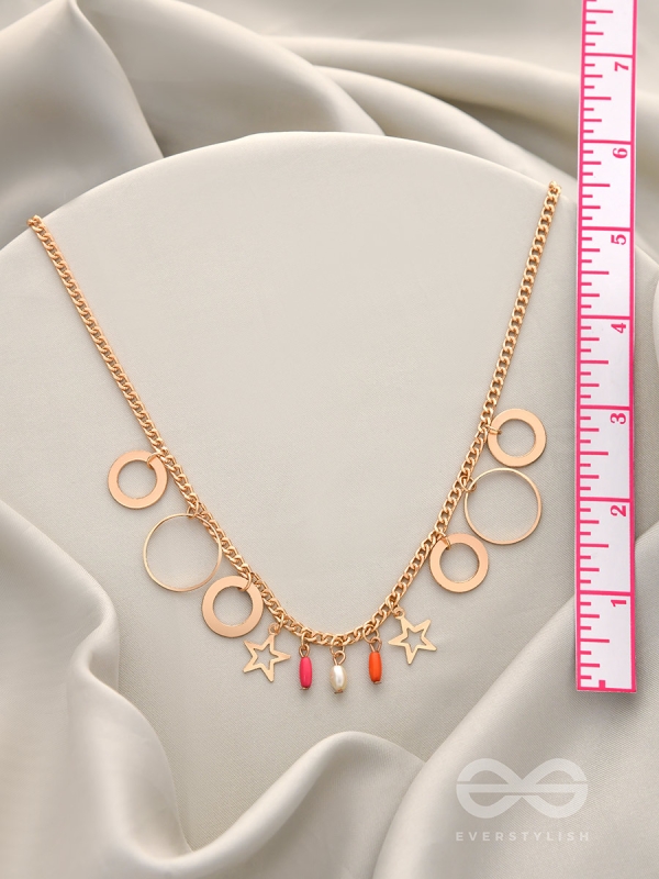 The Eternal Cosmos- Classy Golden Necklace With Anti-Tarnish Coating 