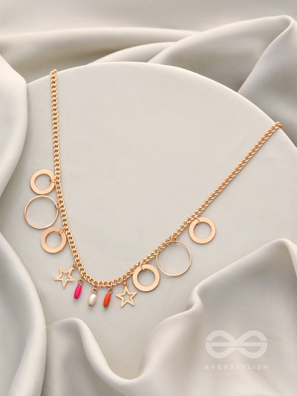 The Eternal Cosmos- Classy Golden Necklace With Anti-Tarnish Coating 