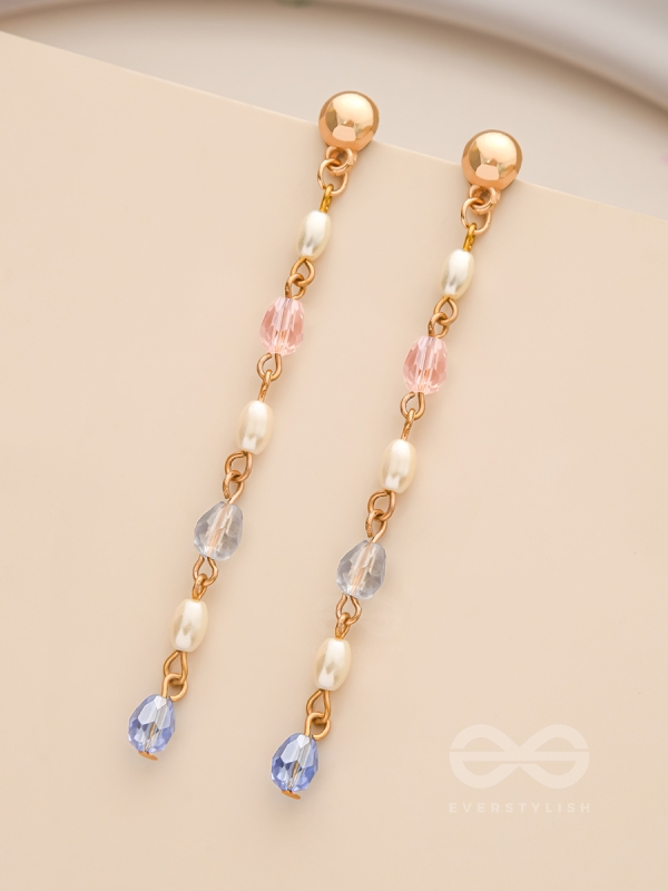 Right as Rain- Golden Glass Beads Earrings