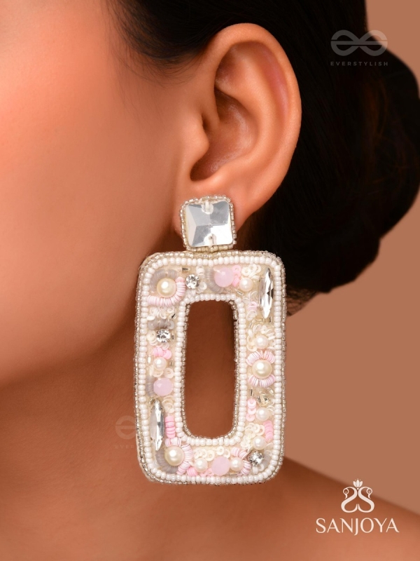 Avaroha- The Heavenly- Stones, Sequins and Pearls Embroidered Earrings