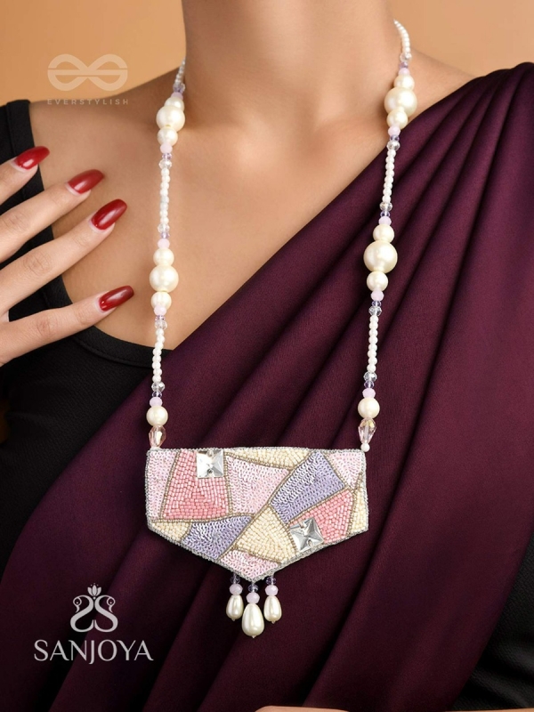 Niryatr- The Beautiful Meadow- Pearls, Sequins and Beads Embroidered Neckpiece