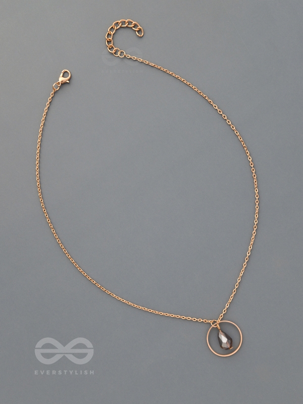 The Third Eye- Golden Bead Necklace With Anti-Tarnish Coating