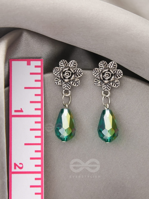 The Frosted Flower- Tiny Trinket Earrings (Shamrock Green)