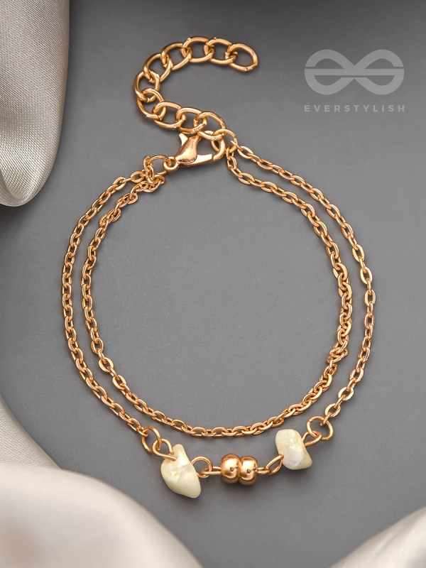 Carved in Stone- Golden Layered Bracelet