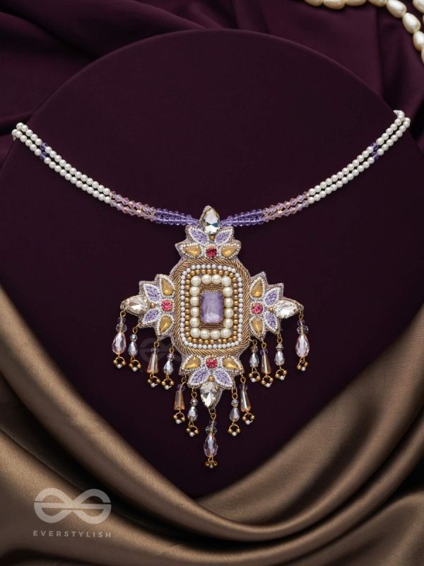Samalya- The Decorated Diadem- Pearls, Stones and Beads Embroidered Neckpiece