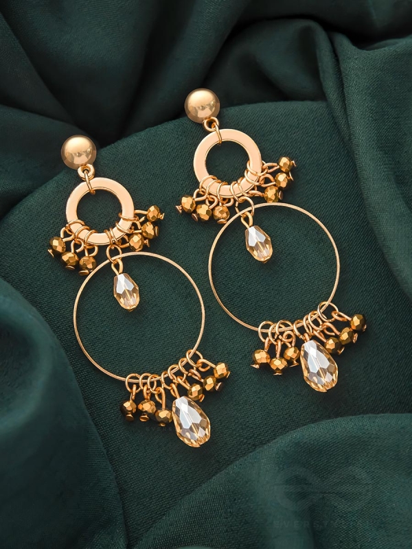 The Autumn Vibes- Golden Beads Earrings