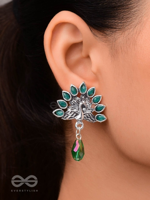 Wings of Fire- Tiny Trinket Earrings (Emerald Green)