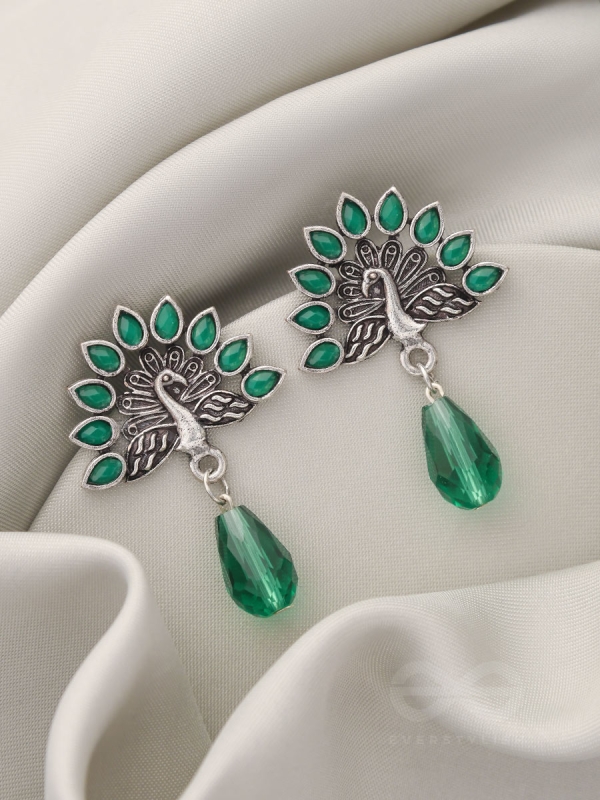 Wings of Fire- Tiny Trinket Earrings (Emerald Green)