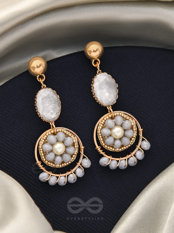 The Ashen Bloom- Golden Bead Earrings