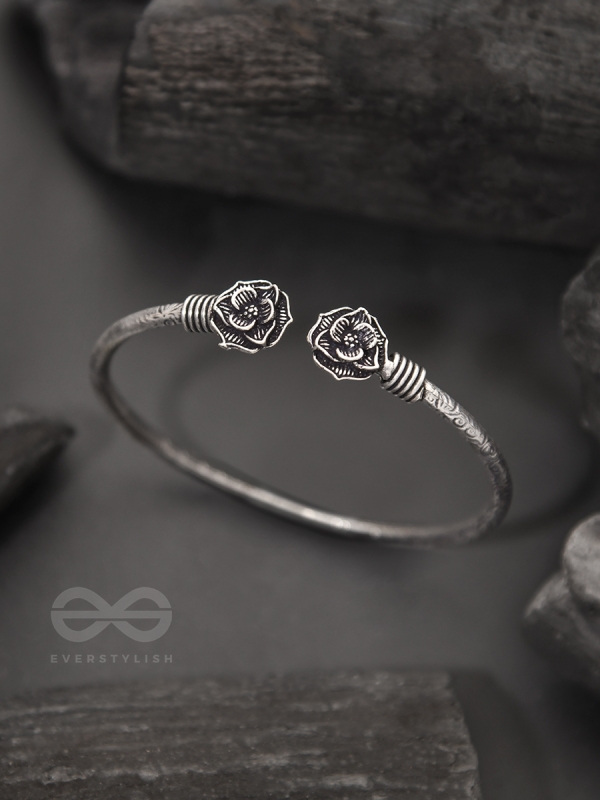 Rosa Mystica- Oxidised Bangle Bracelet