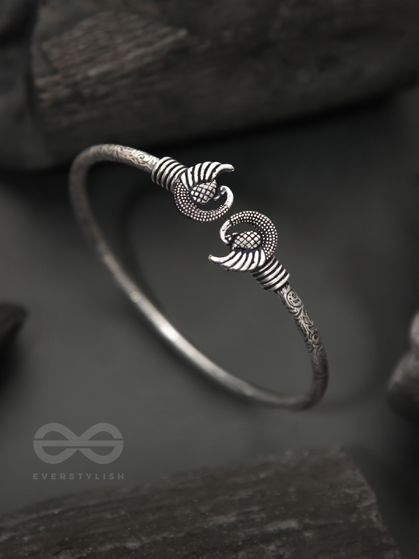 The Black Swan- Oxidised Bangle Bracelet