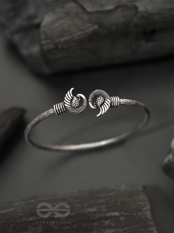 The Black Swan- Oxidised Bangle Bracelet