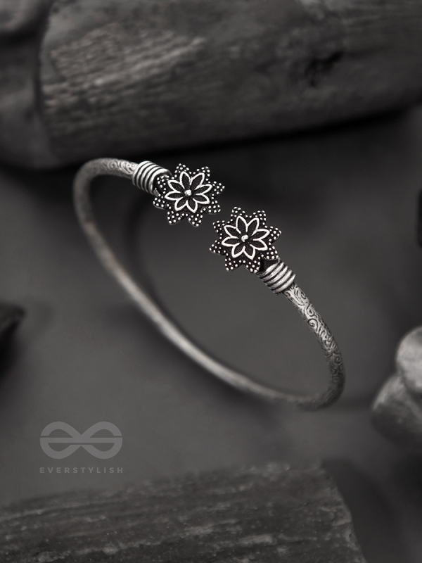 Ups-a-Daisy- Oxidised Bangle Bracelet