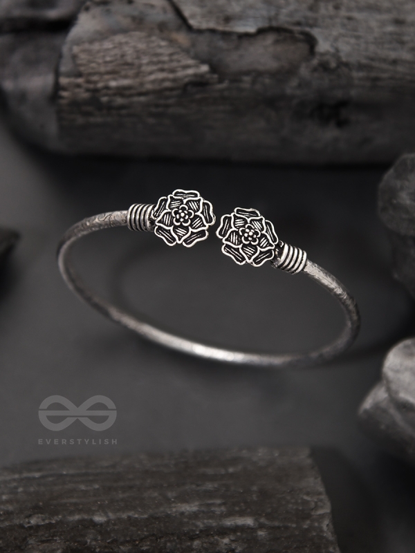 Full Bloom - Oxidised Bangle Bracelet