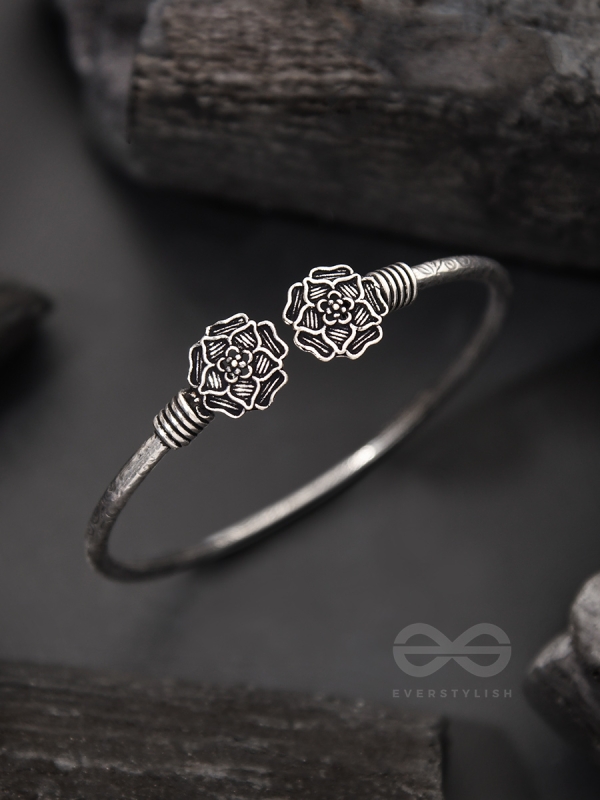 Full Bloom - Oxidised Bangle Bracelet