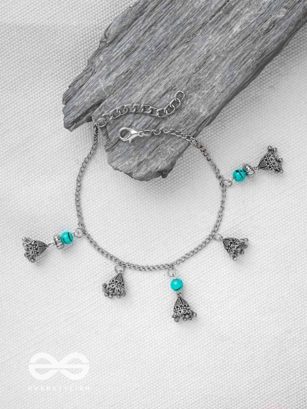 The Bell Curve- Oxidised Bead Anklet