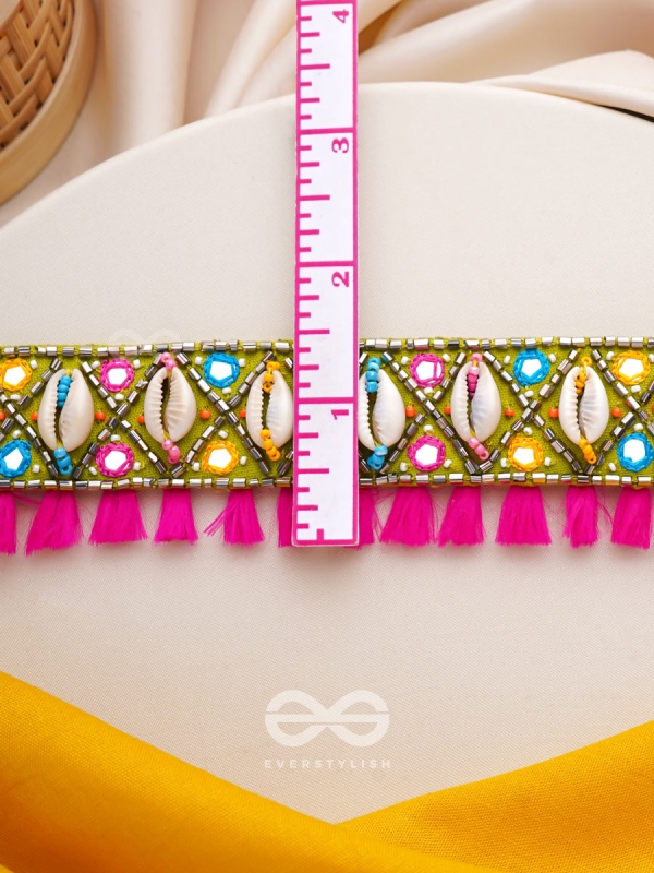 Dyotana - The Sparkling Colors - Shells, Resham And Mirror Hand Embroidered Choker Neckpiece