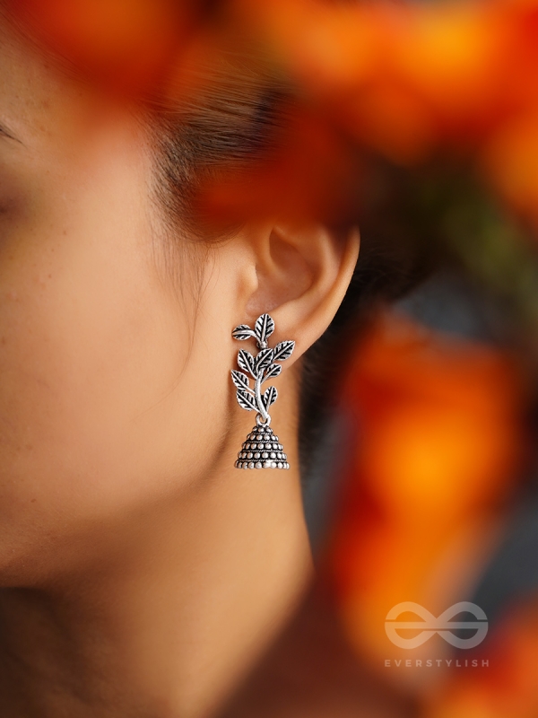 Branch Out- Oxidised Jhumka Earrings