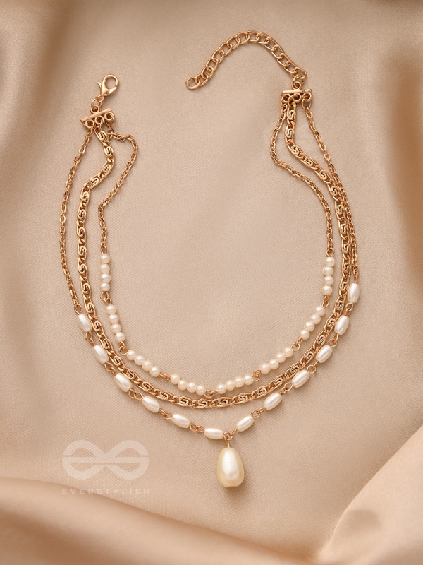  Drops of Sunlight- Golden Pearl Choker Necklace