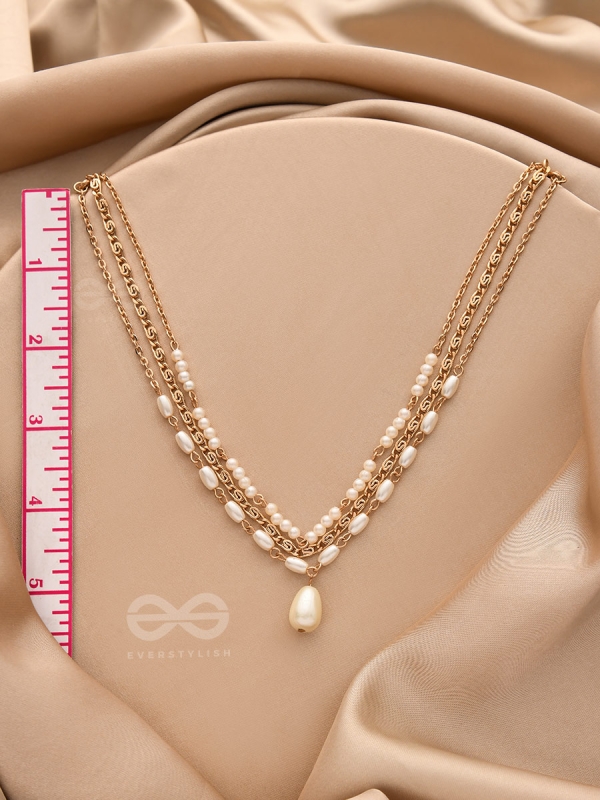  Drops of Sunlight- Golden Pearl Choker Necklace