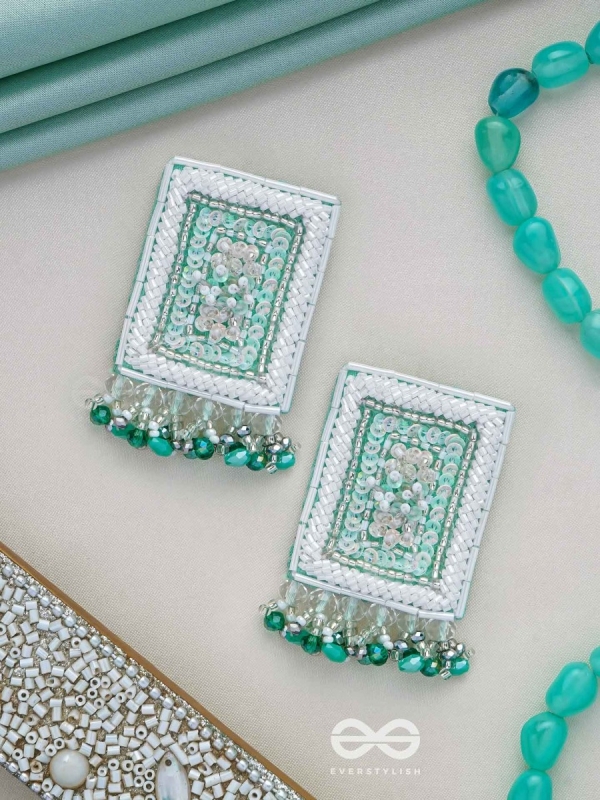 Aalekhya- The Pretty Painting- Sequins and Glass Beads Embroidered Earrings