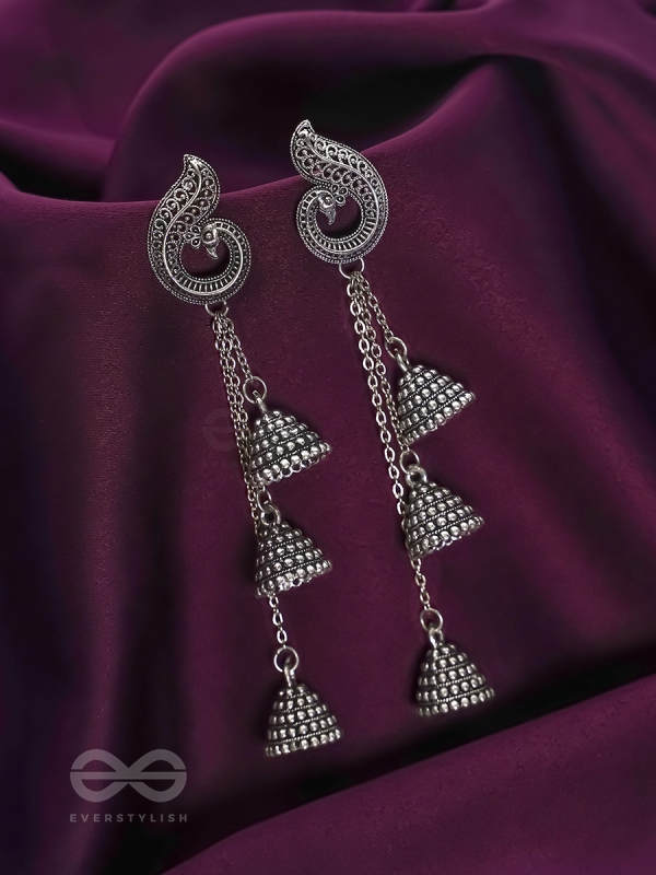The Tolling Bells- Oxidised Jhumka Earrings