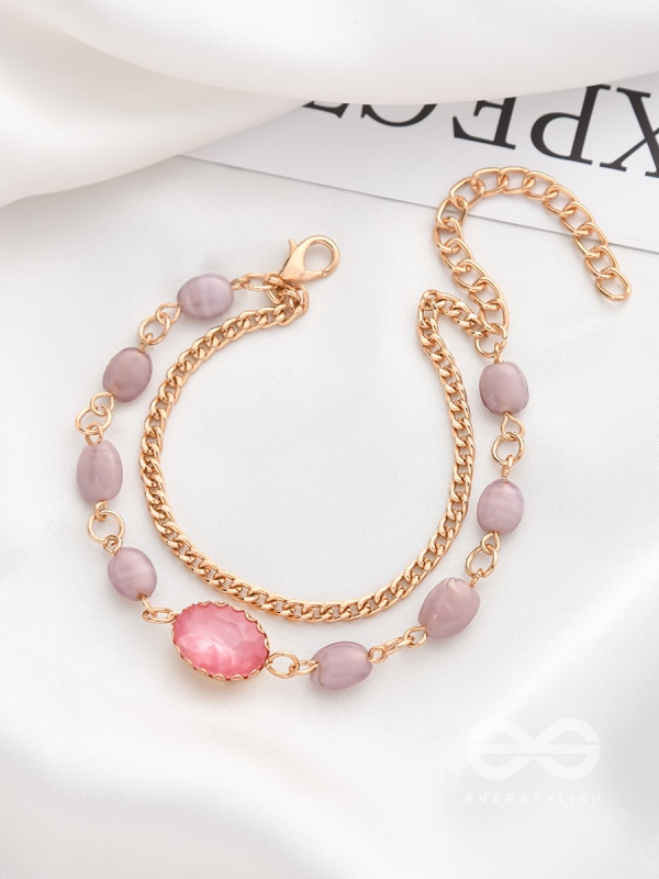 The Violet Sun- Golden Layered Bracelet